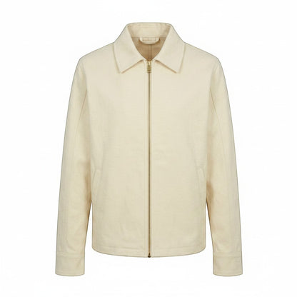 Jose Ibarra Estudio natural canvas cotton jacket with zip closure and cotton lining. Unisex design.